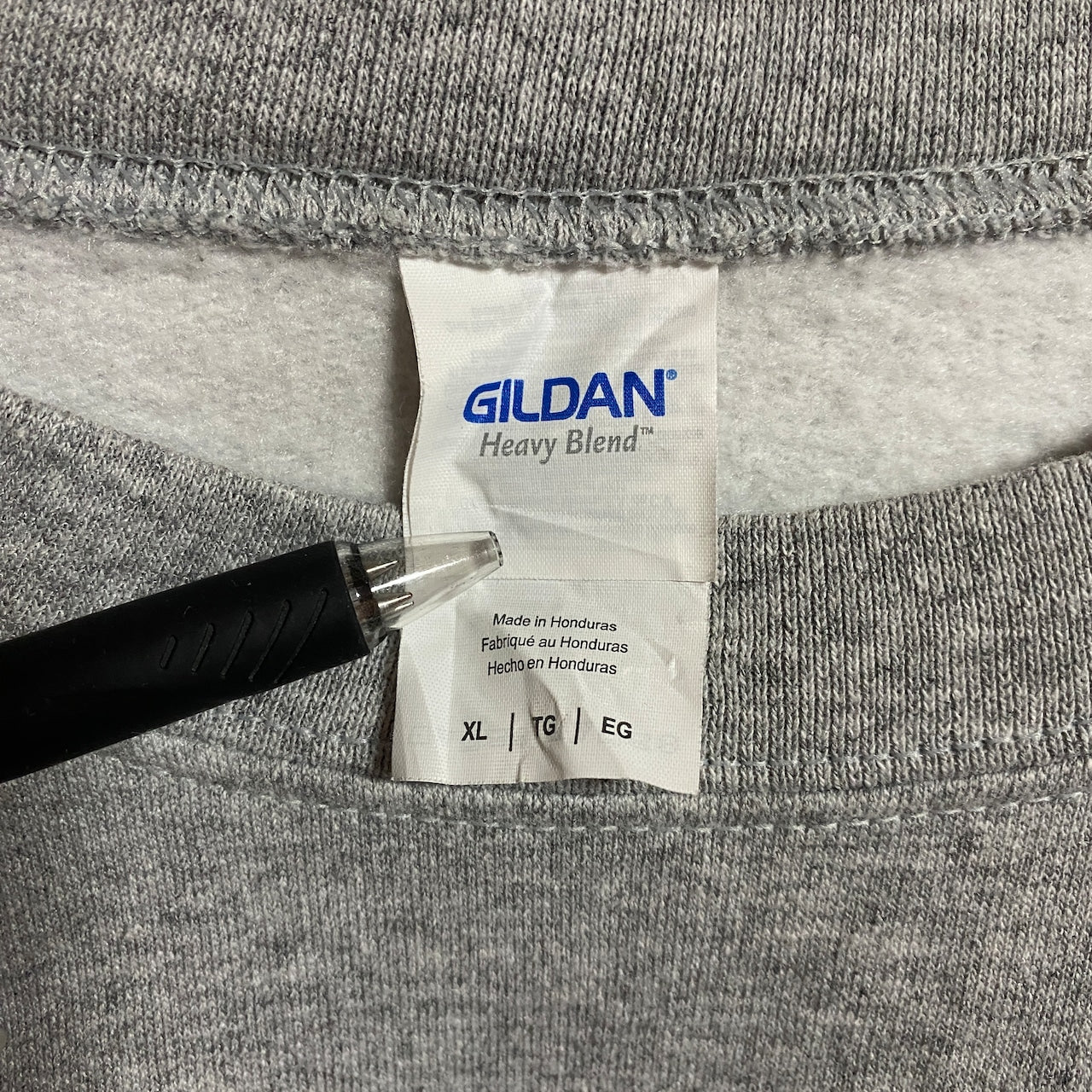 古着 used GILDAN 長袖プリントスウェット トレーナー LOVE ハート グレー 秋冬服 ビッグシルエット XLサイズ