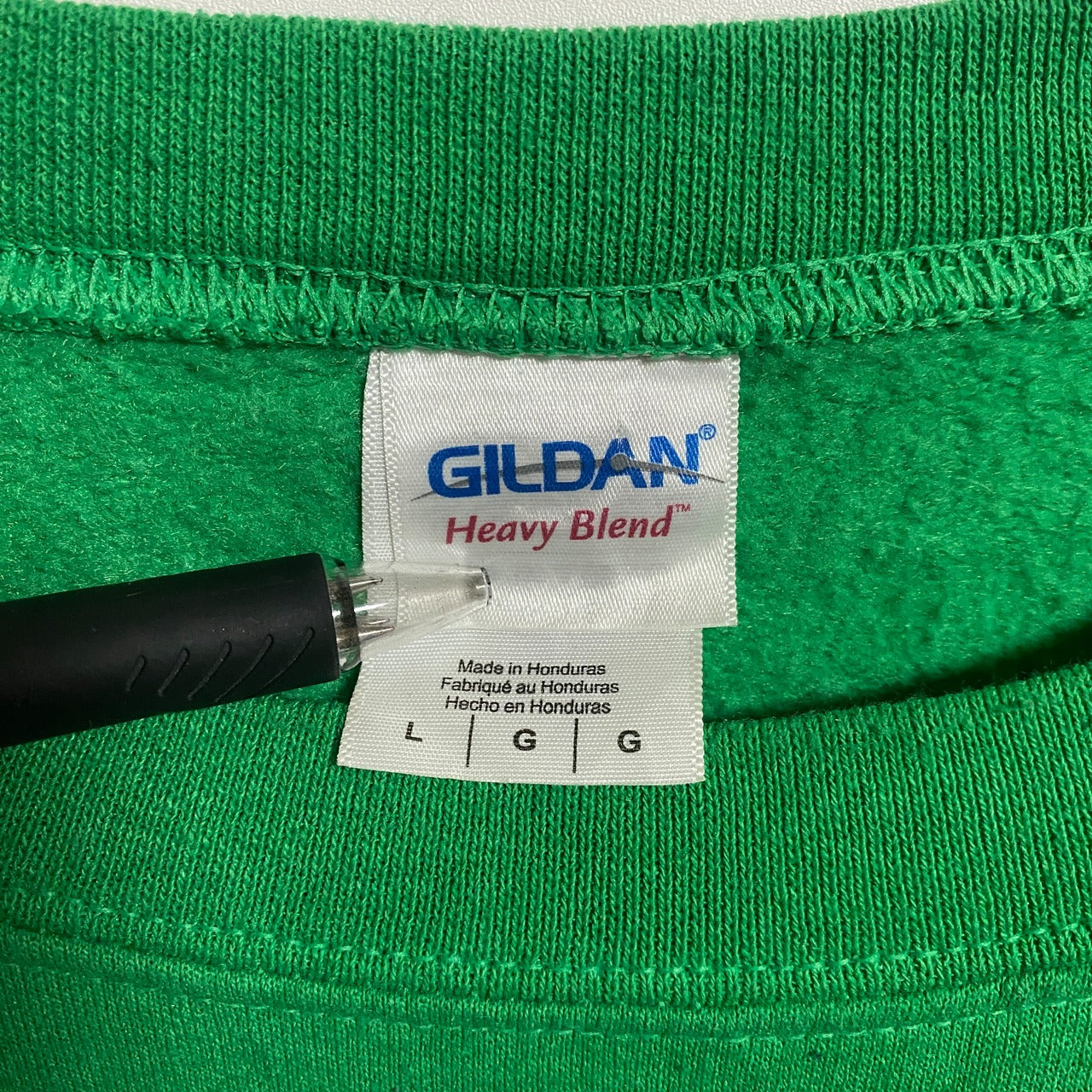 古着 used GILDAN 長袖プリントスウェット トレーナー クルーネック クリスマス トナカイ 緑 秋冬服 Lサイズ