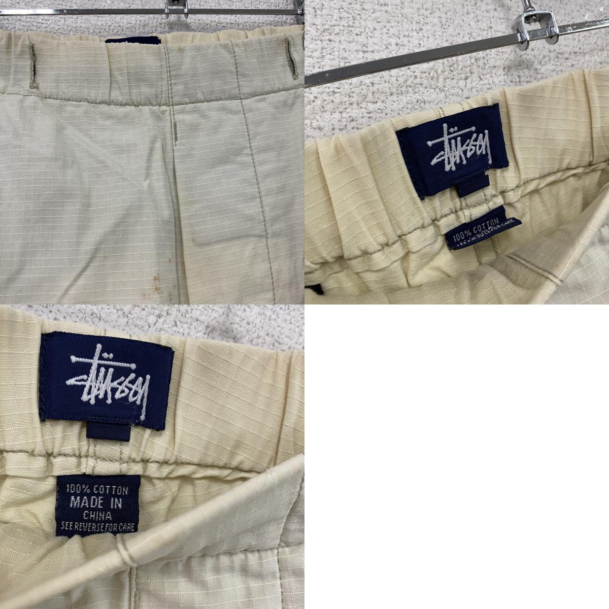 90s OLD STUSSY オールドステューシー ハーフパンツ ヴィンテージ アイボリー