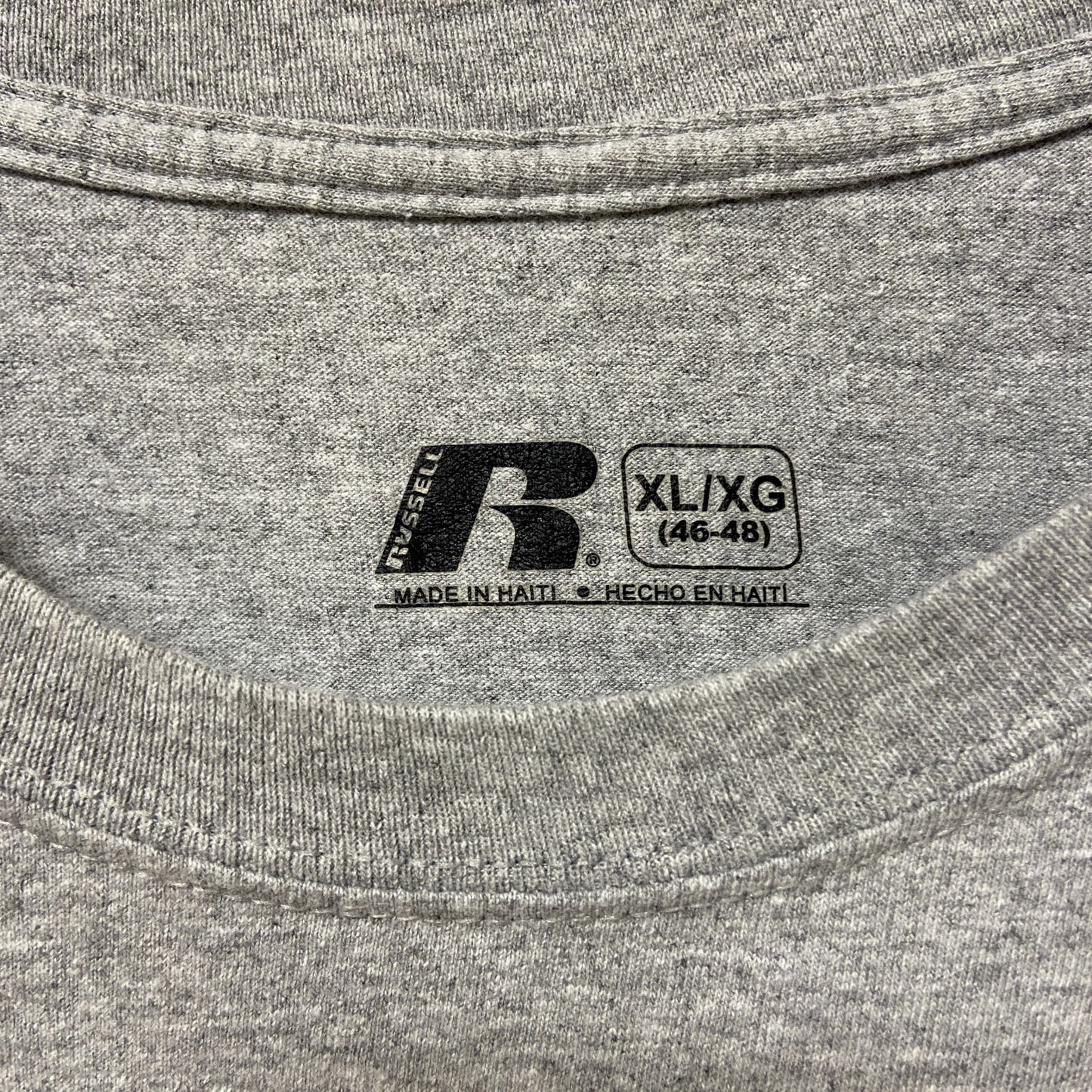 古着 used RUSSELL ラッセル インディアナフージャース 大学バスケ 半袖カレッジプリントTシャツ グレー スポーツ