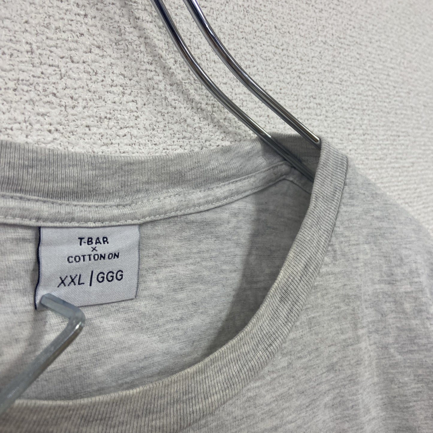 T-BAR×COTTON ON 半袖プリントアニマルTシャツ アーチプリント ポケット付き 灰色 霜降りグレー XXLサイズ