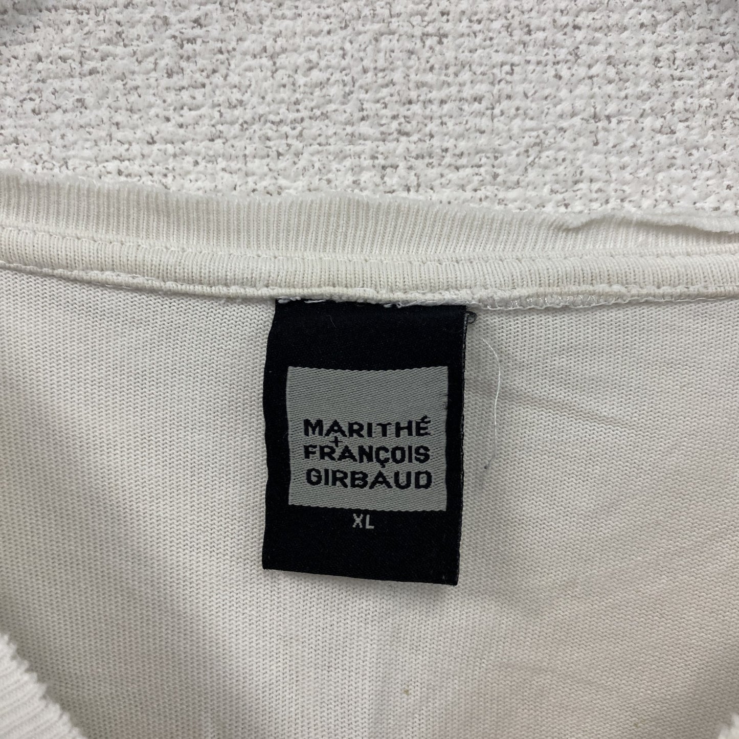 MARITHE FRANCOIS GIBBAUD マリテフランソワジルボー 半袖プリントTシャツ 白 ホワイト XLサイズ