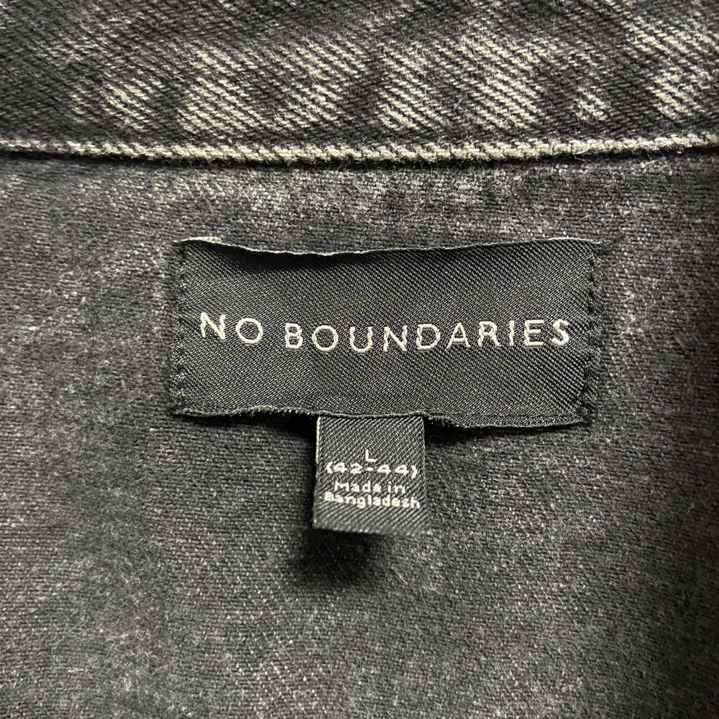 古着 used NO BOUNDARIES ノーバウンダリーズ 長袖デニムジャケット Gジャン 黒 ブラック 秋冬服 Lサイズ