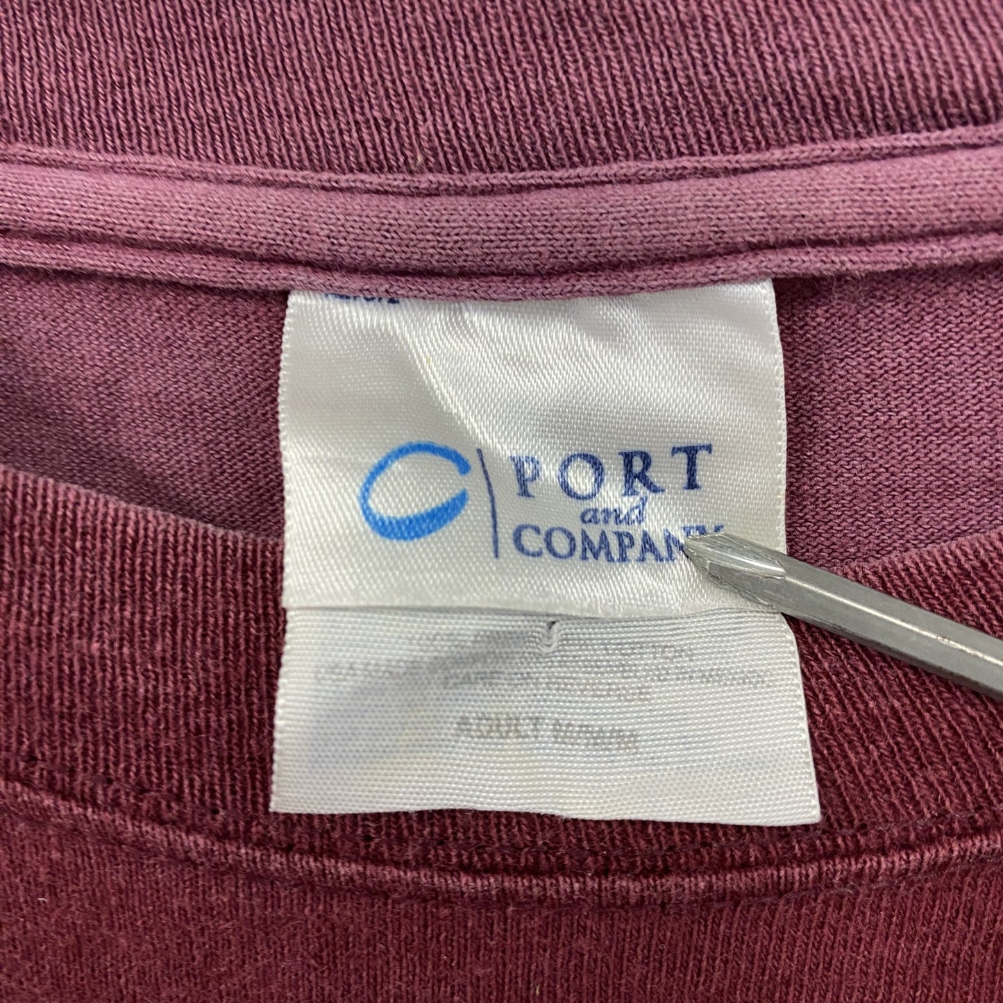 PORT&COMPANY Five Ten ファイブテン 半袖プリントTシャツ ボルドー Mサイズ