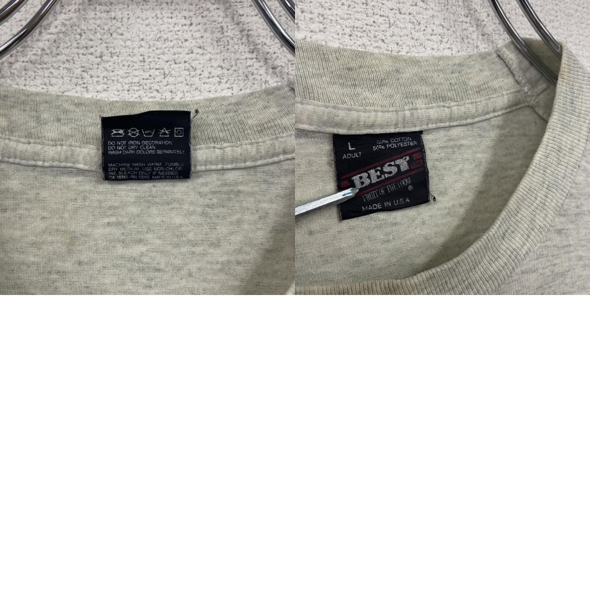 ~90s FRUIT OF THE LOOM フルーツオブザルーム 半袖Tシャツ ヴィンテージ 霜降りグレー Lサイズ