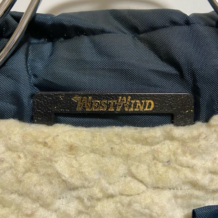 古着 used 70s 80s WESTWIND 長袖カレッジワンポイント刺繍ブルゾン 裏ボア 深緑 ヴィンテージ vintage