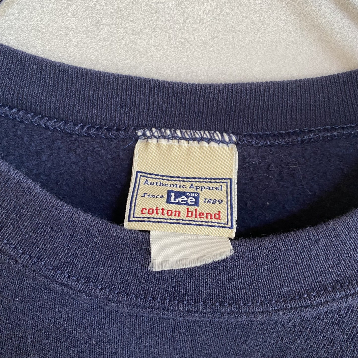 古着 used 90s Lee リー 長袖刺繍スウェット トレーナー ネイビー 紺 レトロデザイン Mサイズ