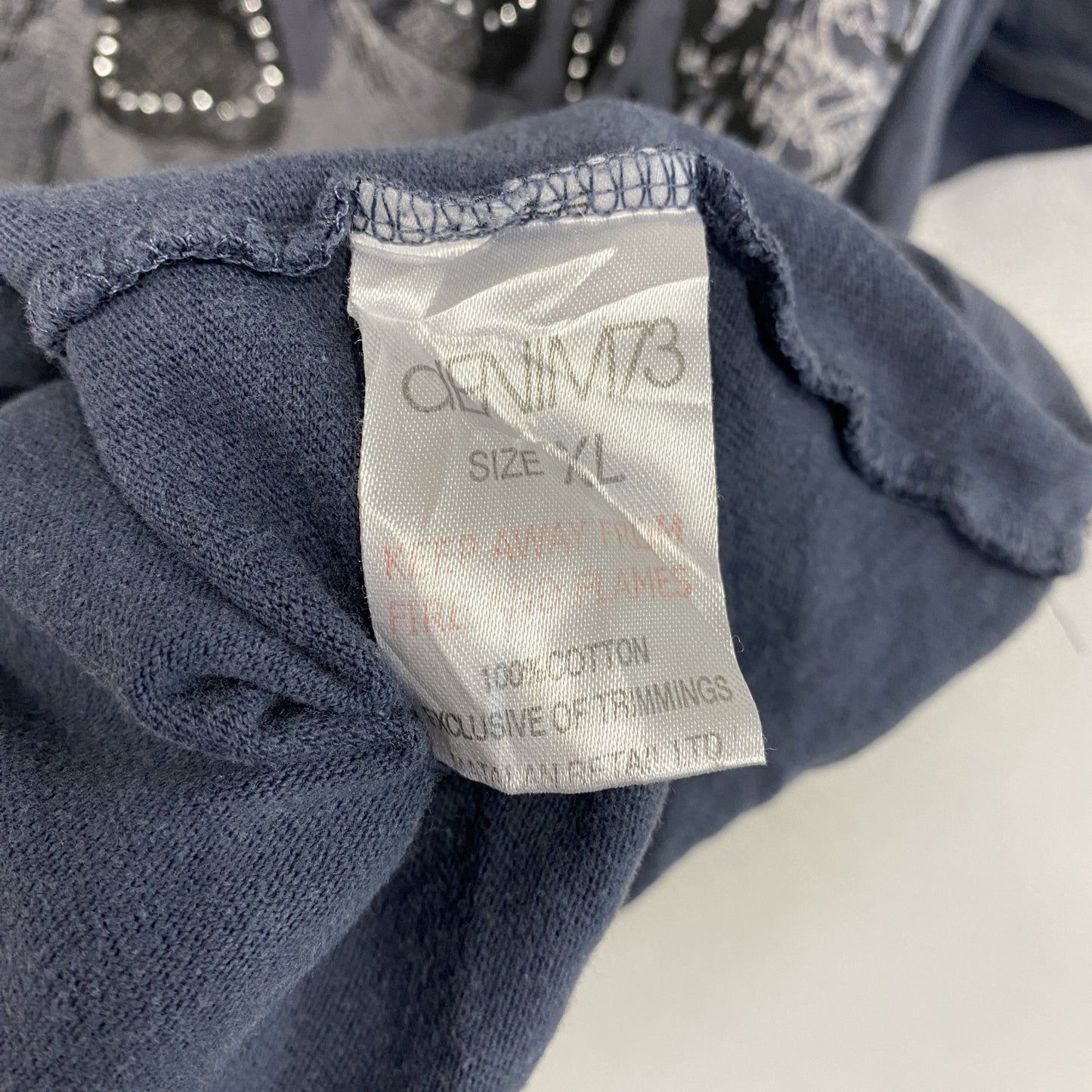 DENIM73 半袖プリントTシャツ 灰色 グレー XLサイズ