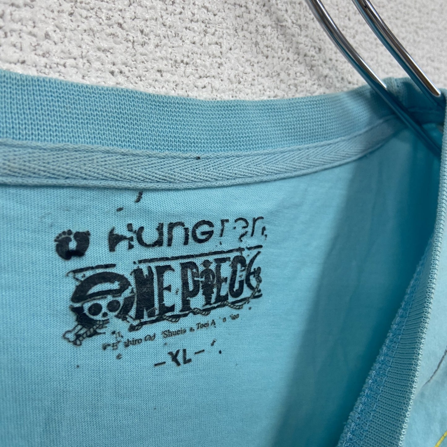 ONE PICE ワンピース モンキーDルフィ 半袖Tシャツ アニメT キャラクターT 水色 ブルー XLサイズ