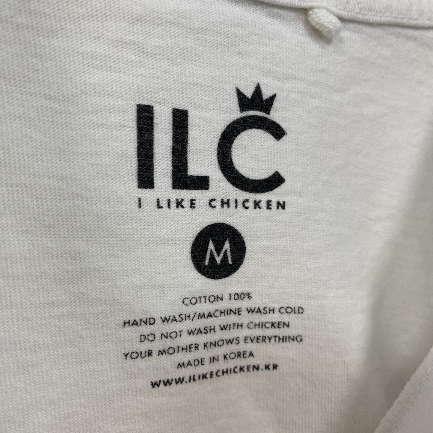 ILC I LIKE CHICKEN ミレーの落穂拾い 半袖Tシャツ パロディT アートT 白 ホワイト Mサイズ