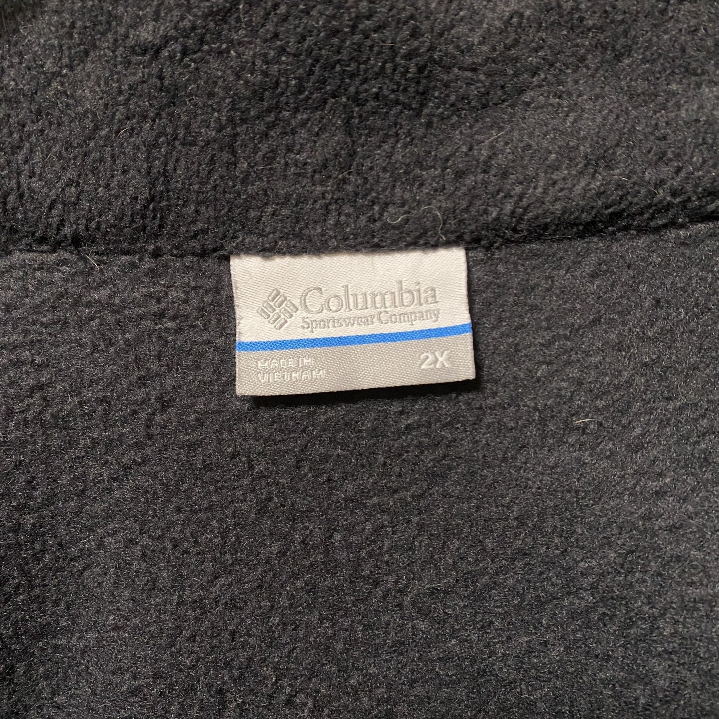古着 used Columbia コロンビア 長袖フリースジャケット アウター ワンポイントロゴ刺繍 ダークグレー XXLサイズ
