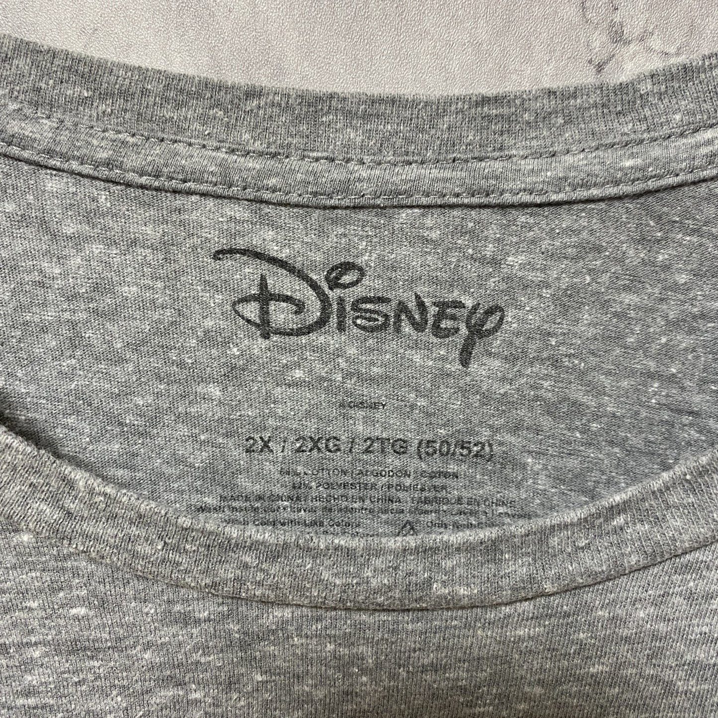 古着 used Disney ディズニー 半袖プリントデザインTシャツ グレー ミッキーマウス オーバーサイズ XXLサイズ