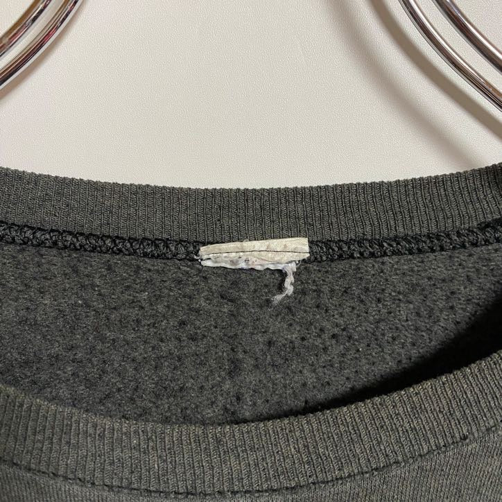 古着 used 長袖クルーネックスウェット トレーナー 無地 ノームコア ダークグレー 秋冬服 ビックシルエット XLサイズ