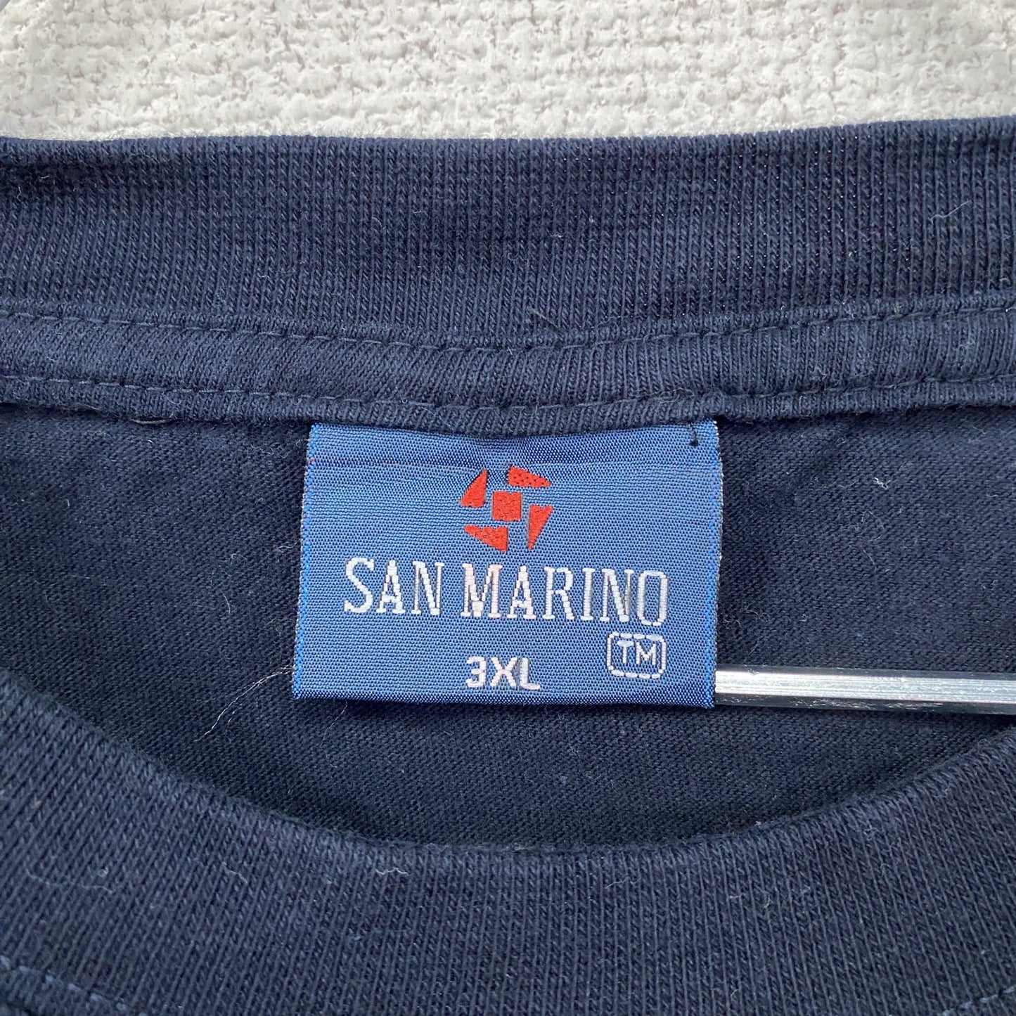 SAN MARINO サンマリノ 半袖プリントTシャツ トラクター 紺 ネイビー 3XLサイズ