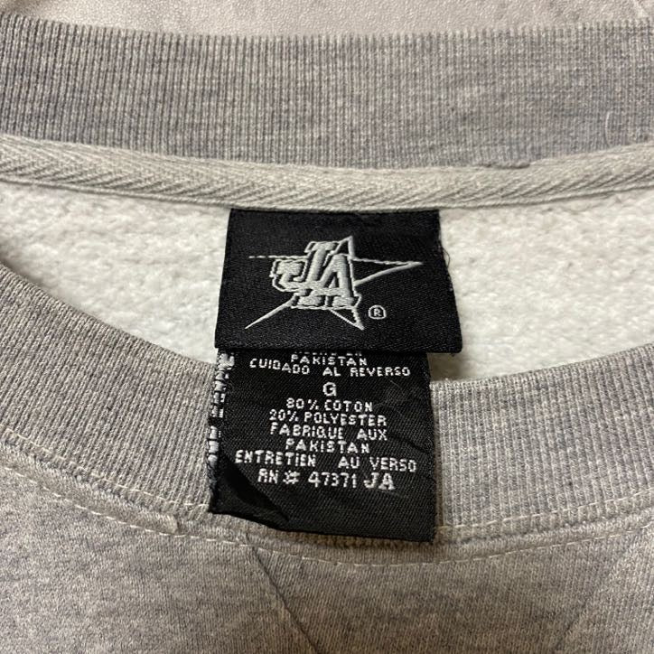 古着 used 長袖刺繍カレッジロゴスウェット トレーナー グレー ヴァンダービルト大学 クルーネック レトロデザイン Lサイズ
