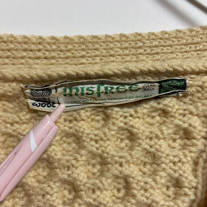 古着 used IRISFREE 長袖ケーブルニットカーディガン 厚手セーター ヴィンテージ 秋冬服 Mサイズ