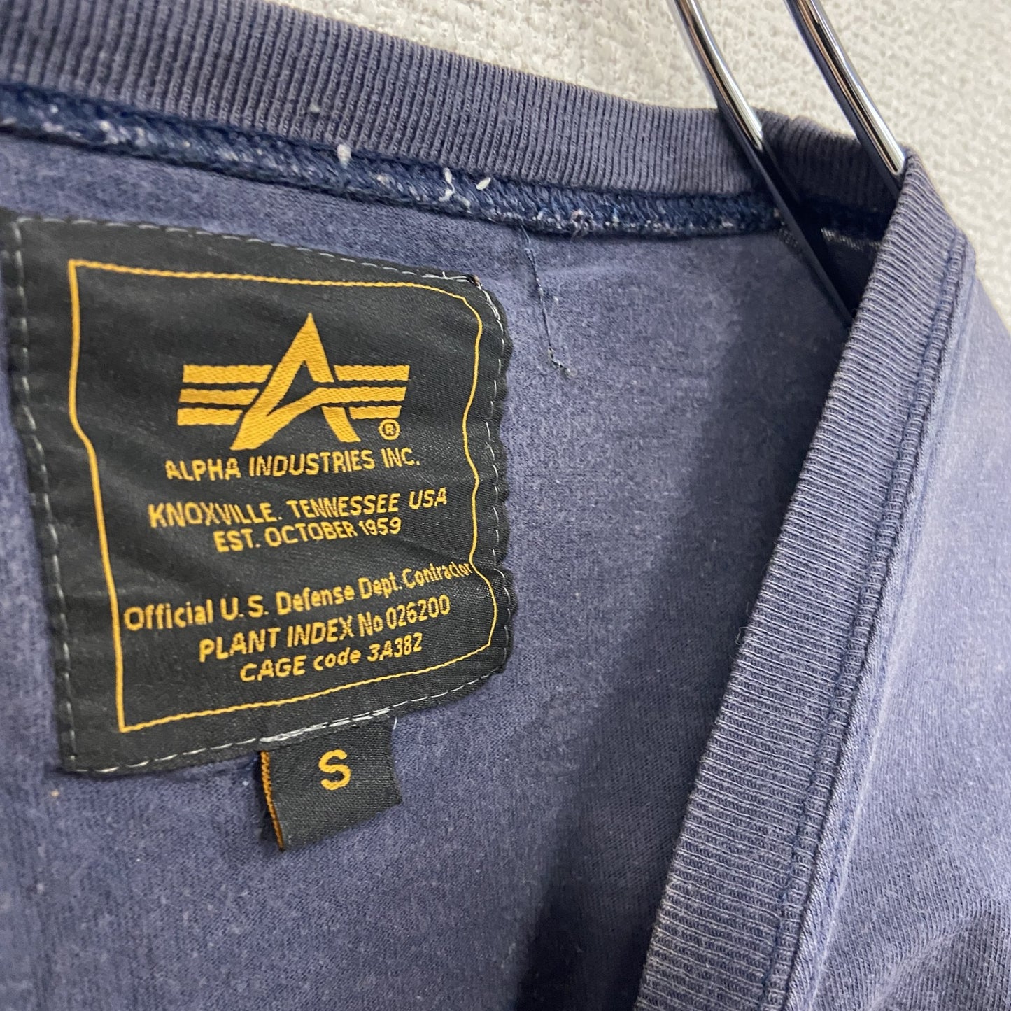 ALPHA INDUSTRIES アルファ 半袖プリントTシャツ 紺 ネイビー Sサイズ