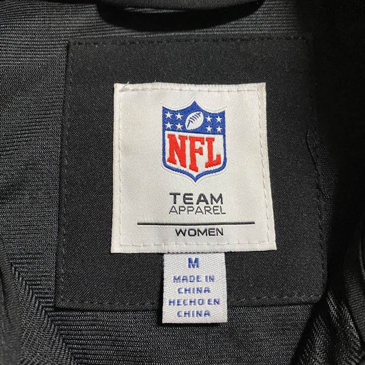 古着 used NFL レイダース 長袖ソフトシェルジャケット ナイロンジャケット 黒 ブラック ハイネック Mサイズ
