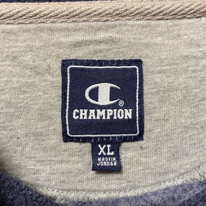 古着 used Champion チャンピオン 長袖無地スウェット トレーナー ネイビー ノームコア XLサイズ