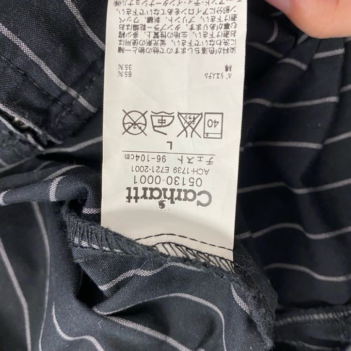 Carhartt カーハート フルジップ半袖ワークシャツ 黒 ブラック Lサイズ