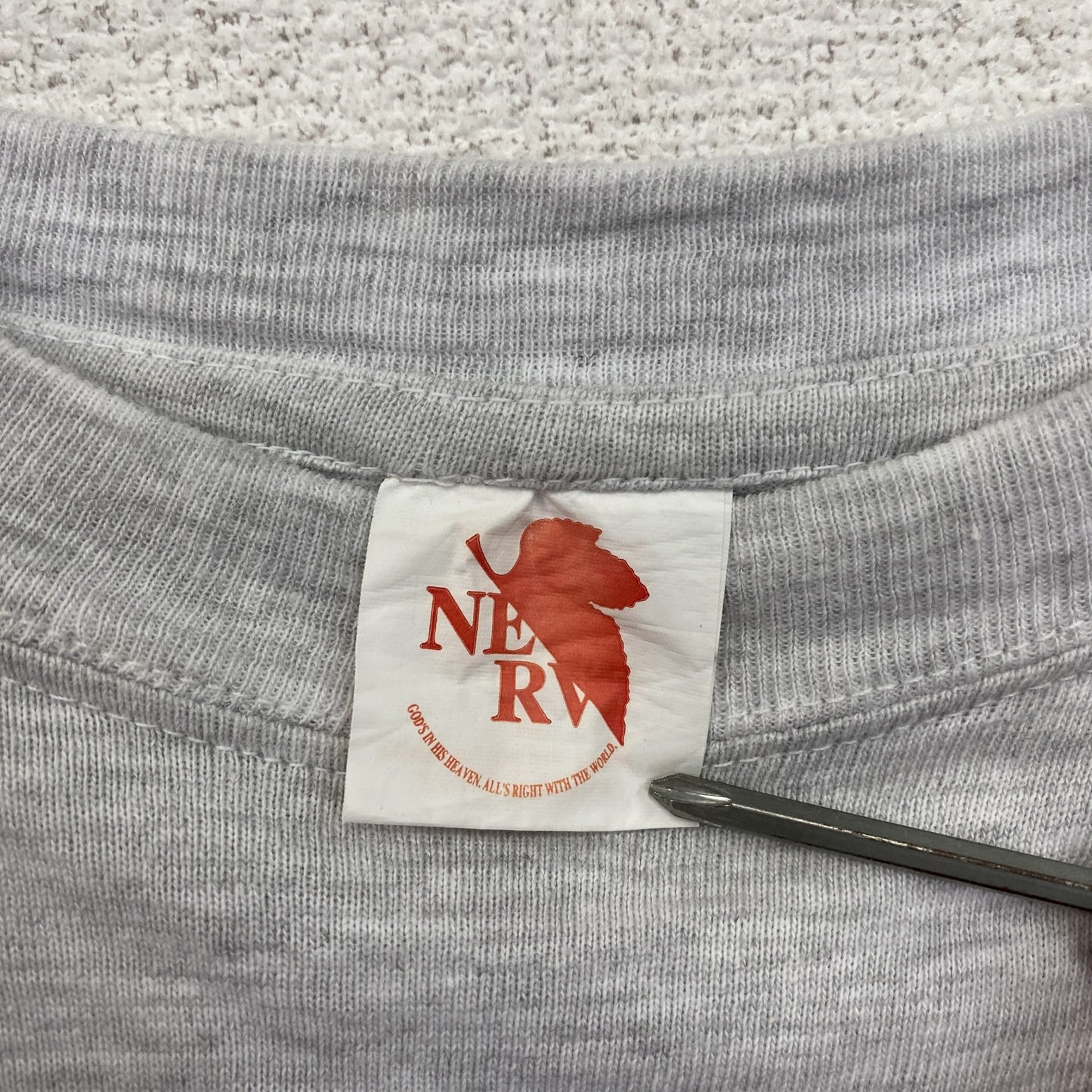 特務機関NERV 新世紀エヴァンゲリオン 半袖Tシャツ アニメT キャラクターT 霜降りグレー フリーサイズ