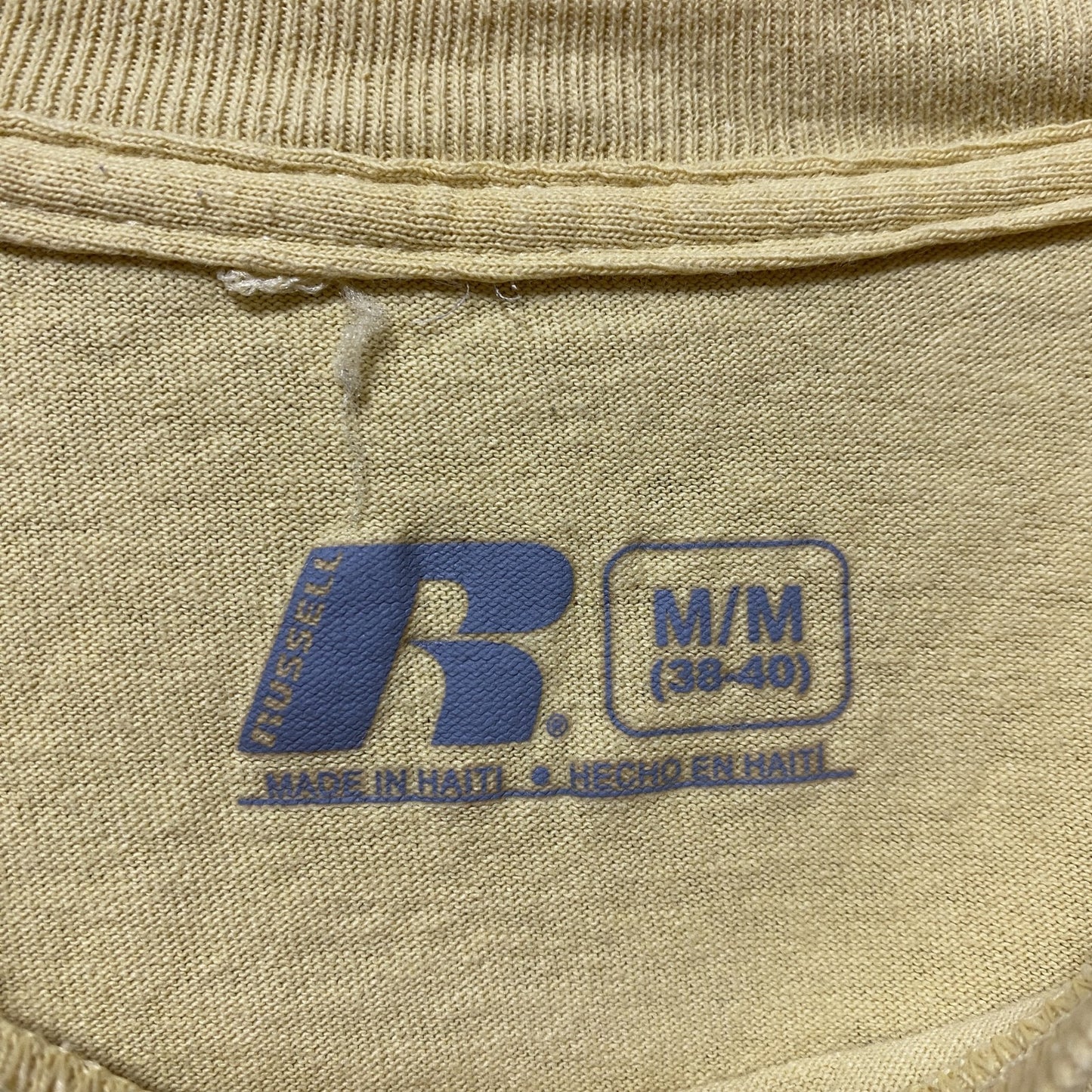 古着 used RUSSELL ラッセル 半袖クルーネックプリントカレッジTシャツ モンタナ州 大学 黄色 イエロー Mサイズ