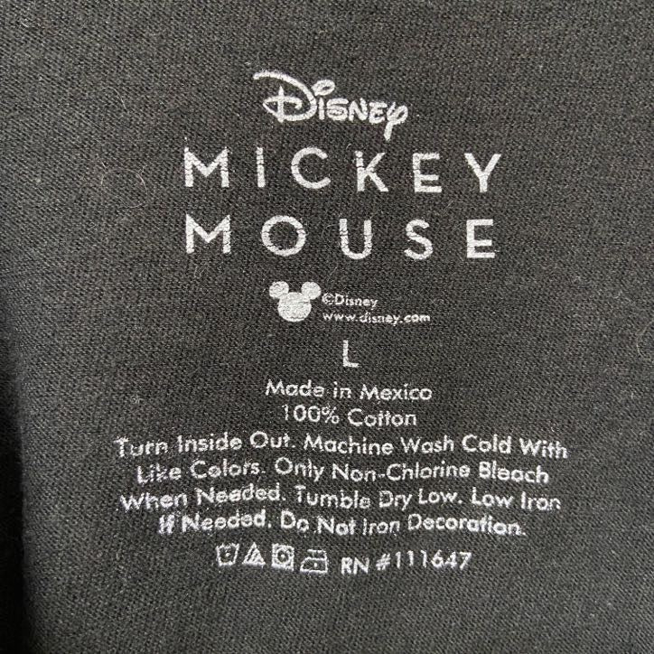 古着 used Disney ディズニー ミッキー Mickey 半袖ネオンプリントTシャツ 黒 クルーネック キャラクター
