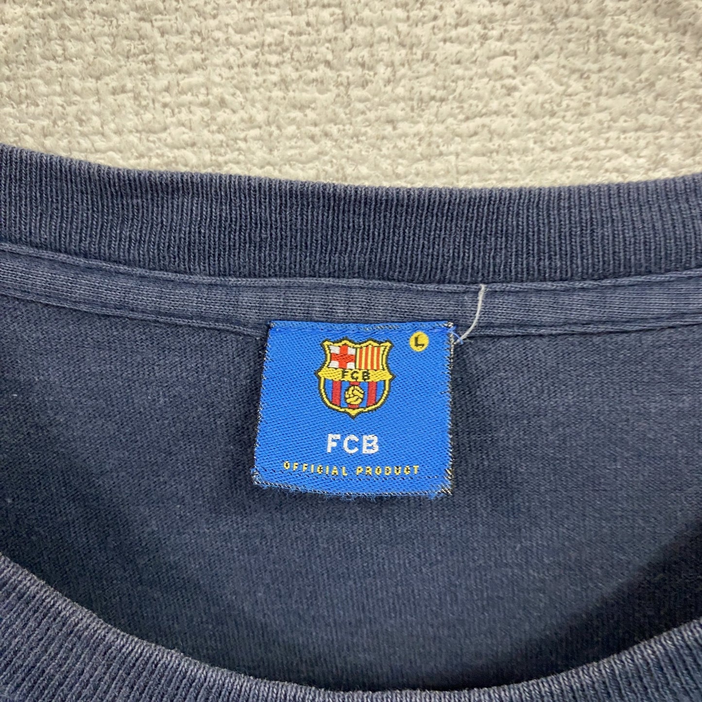 FCB FCバルセロナ 2003-2004 半袖プリントTシャツ 紺 ネイビー Lサイズ