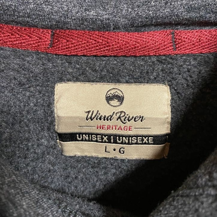 古着 used Wind River CANADA 長袖ワッペンパーカー プルオーバーパーカー ダークグレー Lサイズ
