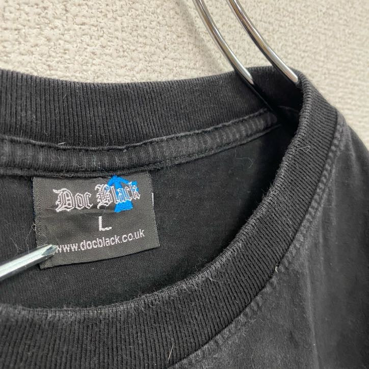 Doc Black 半袖Tシャツ ドクロ スカル 両面プリント 黒 ブラック Lサイズ