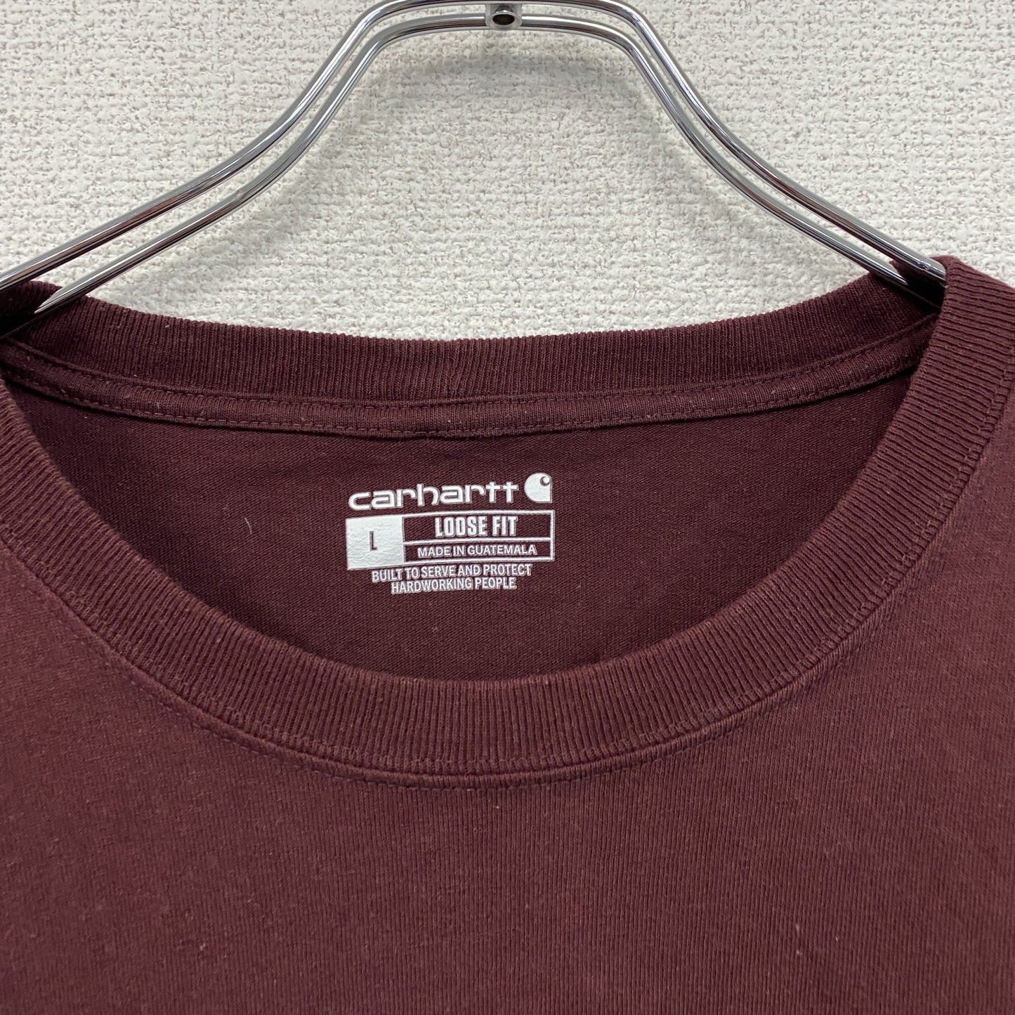 Carhartt カーハート 長袖Tシャツ/ロンT ポケット付き ボルドー Lサイズ