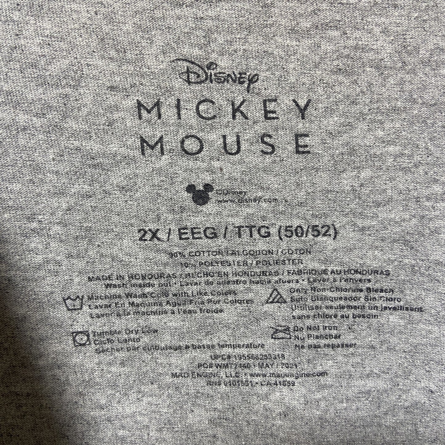 古着 used Disney ディズニー ミッキー Mickey Mouse 半袖プリントTシャツ グレー オーバーサイズ