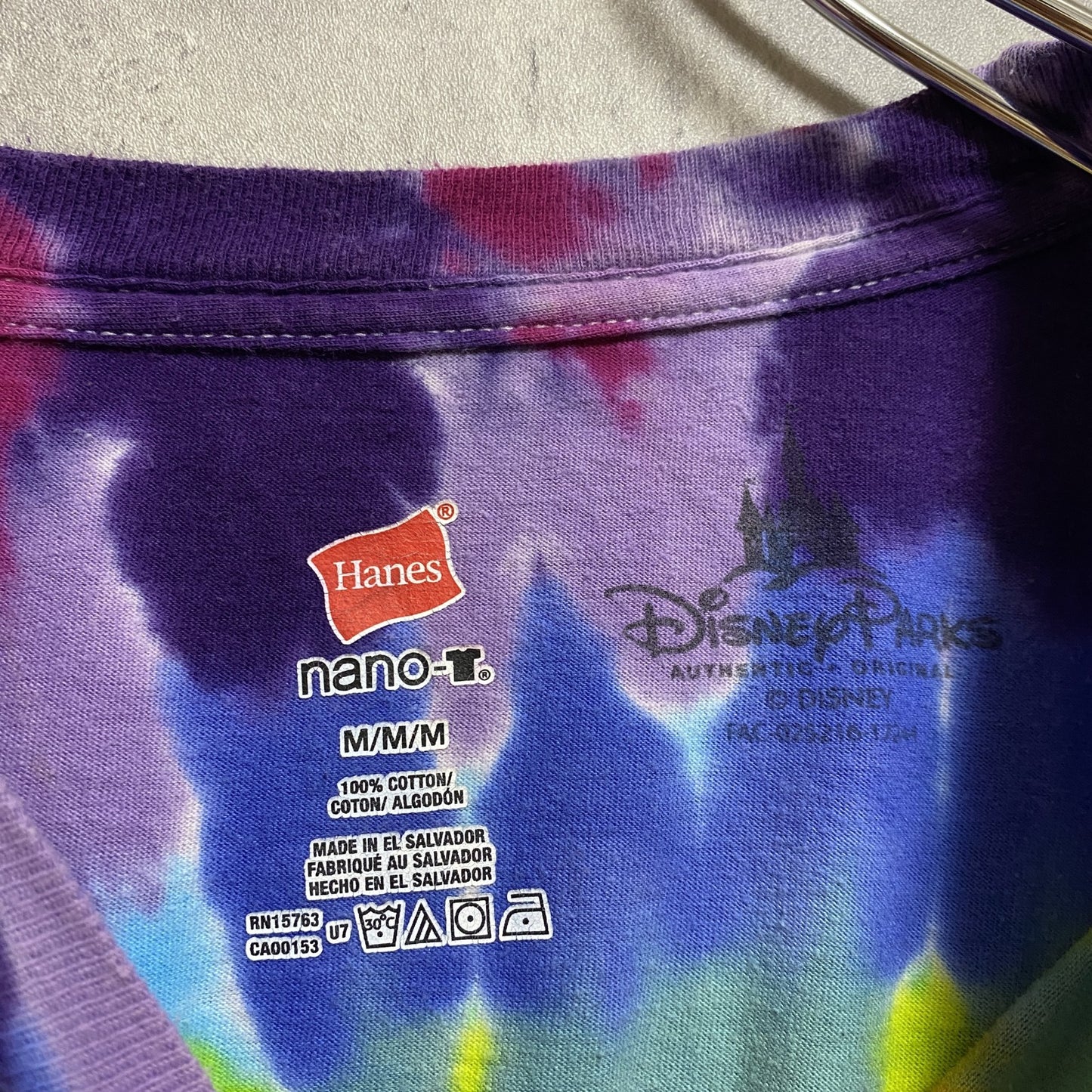 古着 used Disney ディズニー Hanes ヘインズ 半袖タイダイプリントTシャツ Mickey ミッキー クルーネック