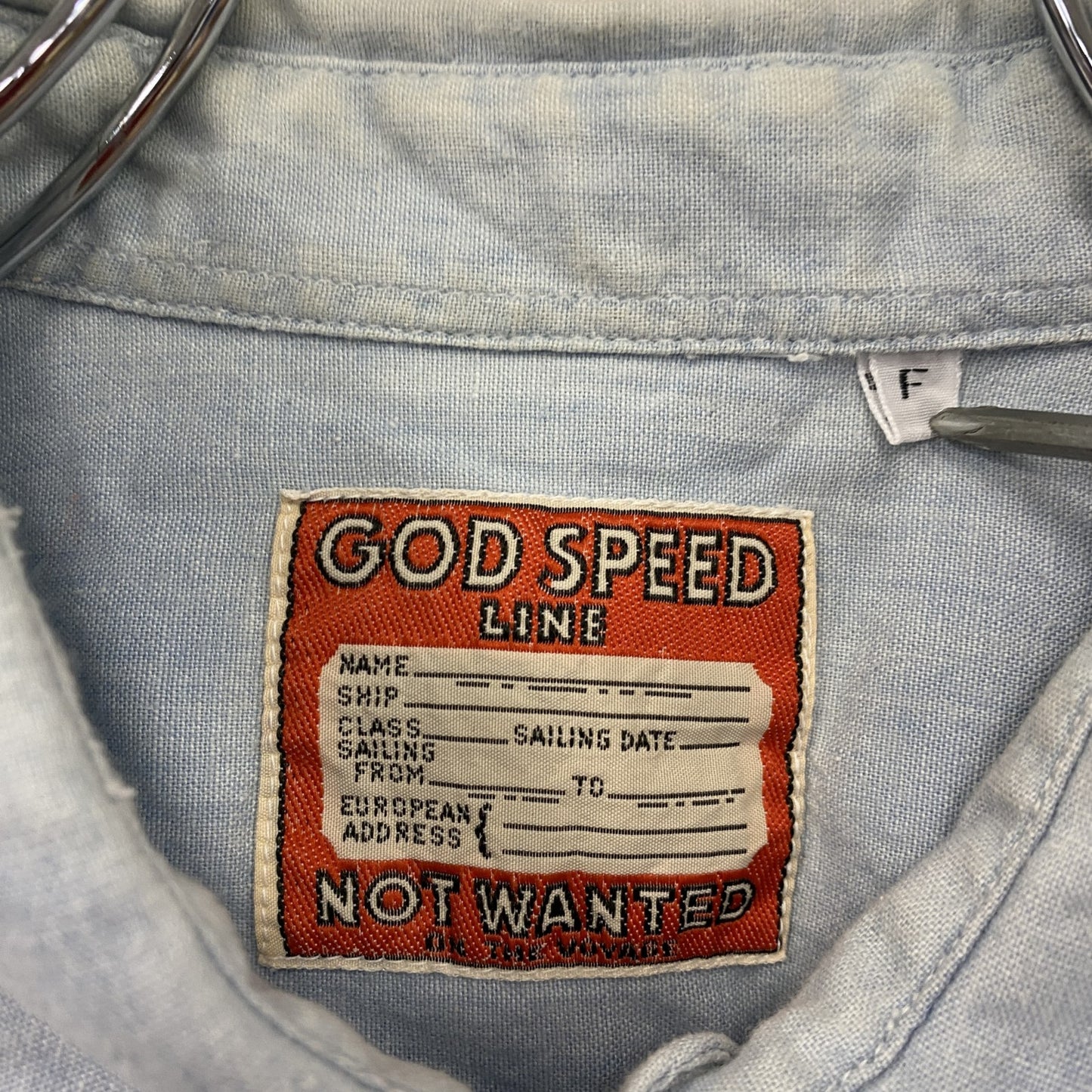 GOD SPEED LINE 長袖デニムシャツ インディゴ Fサイズ