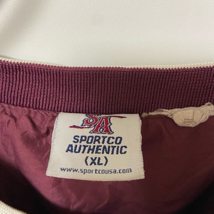 古着 used SPORTCO AUTHENTIC 長袖ナイロンプルオーバー Vネック ワッペン 刺繍 XLサイズ