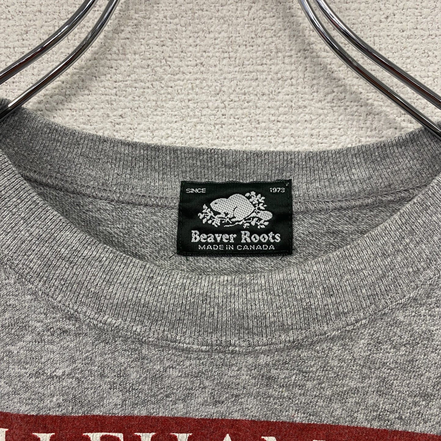 Beaver Roots ビーバールーツ リレハンメル冬季オリンピック 半袖プリントTシャツ シングルステッチ グレー