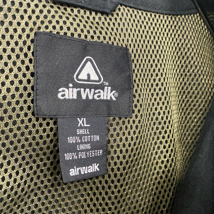 ~00s airwalk エアウォーク 半袖シャツジャケット サイドポケット 黒 ブラック XLサイズ