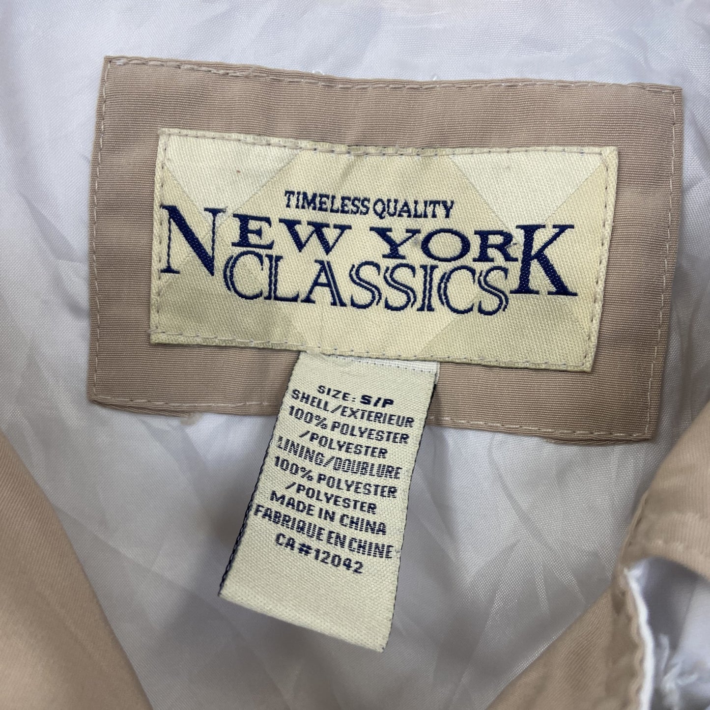 古着 used NEWYORK CLASSIC ニューヨーク クラシック 長袖ハイネックブルゾン 無地 フーディー 白 Sサイズ