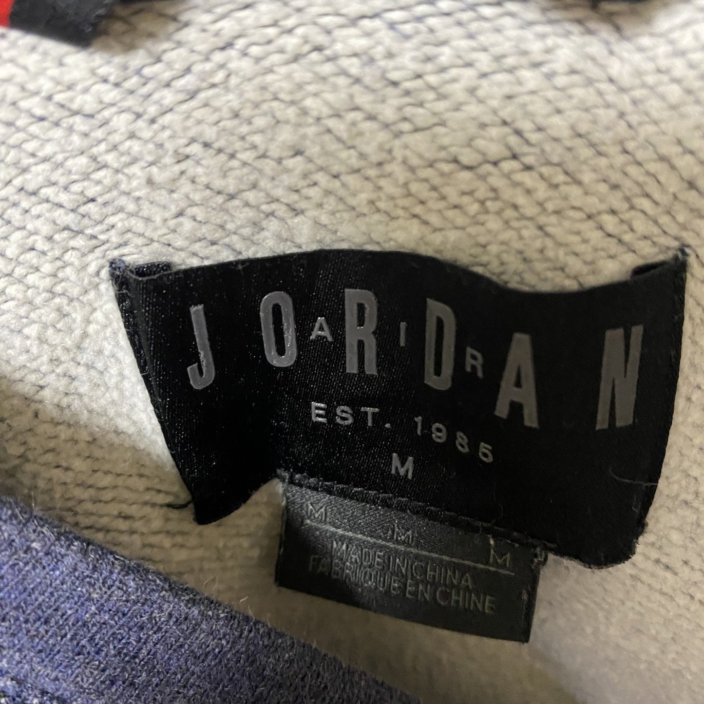古着 used ナイキ エアジョーダン NIKE AIR JORDAN 長袖ワンポイントロゴ刺繍スウェット ネイビー Mサイズ