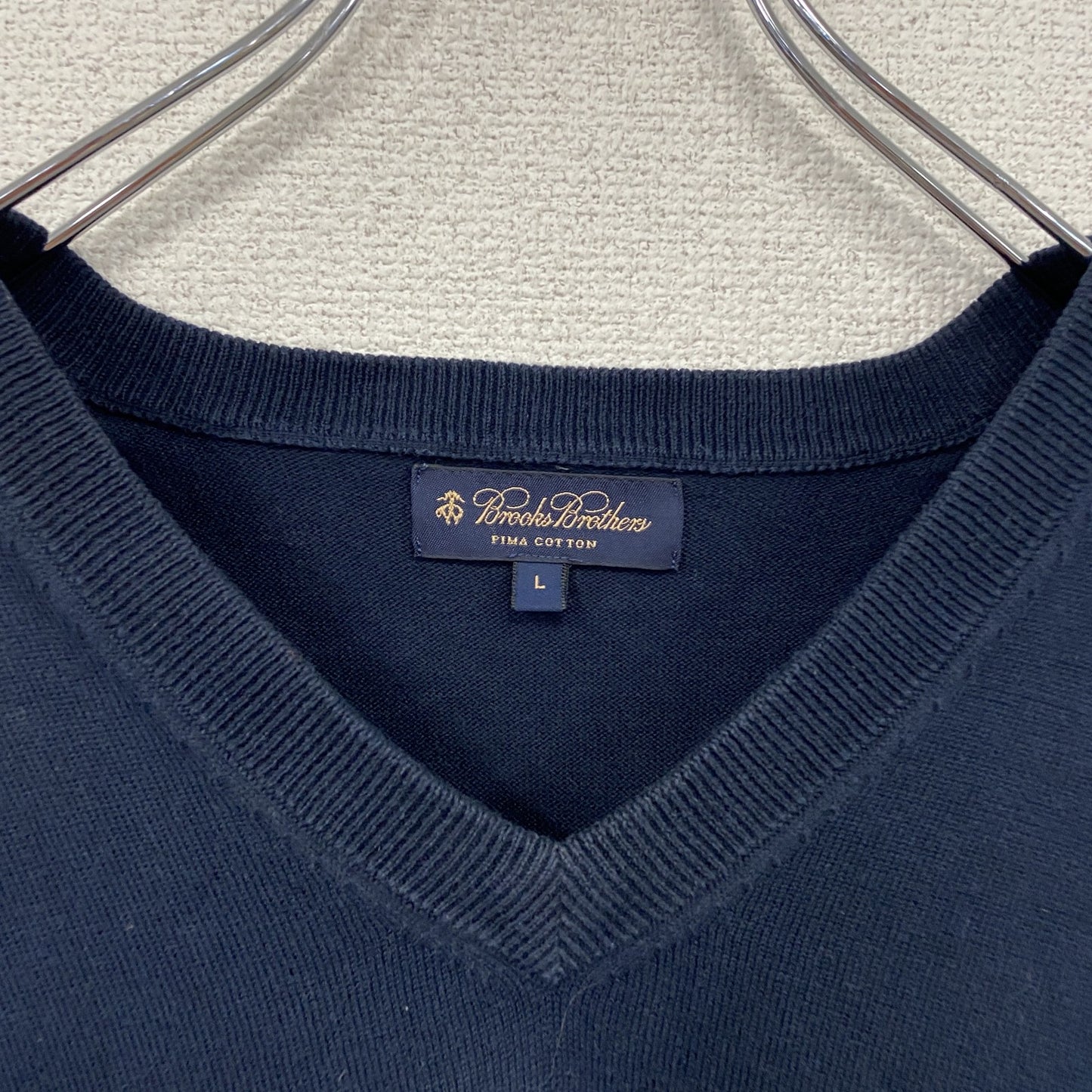 Brooks Brothers ブルックスブラザーズ コットンニットベスト 紺 ネイビー Lサイズ
