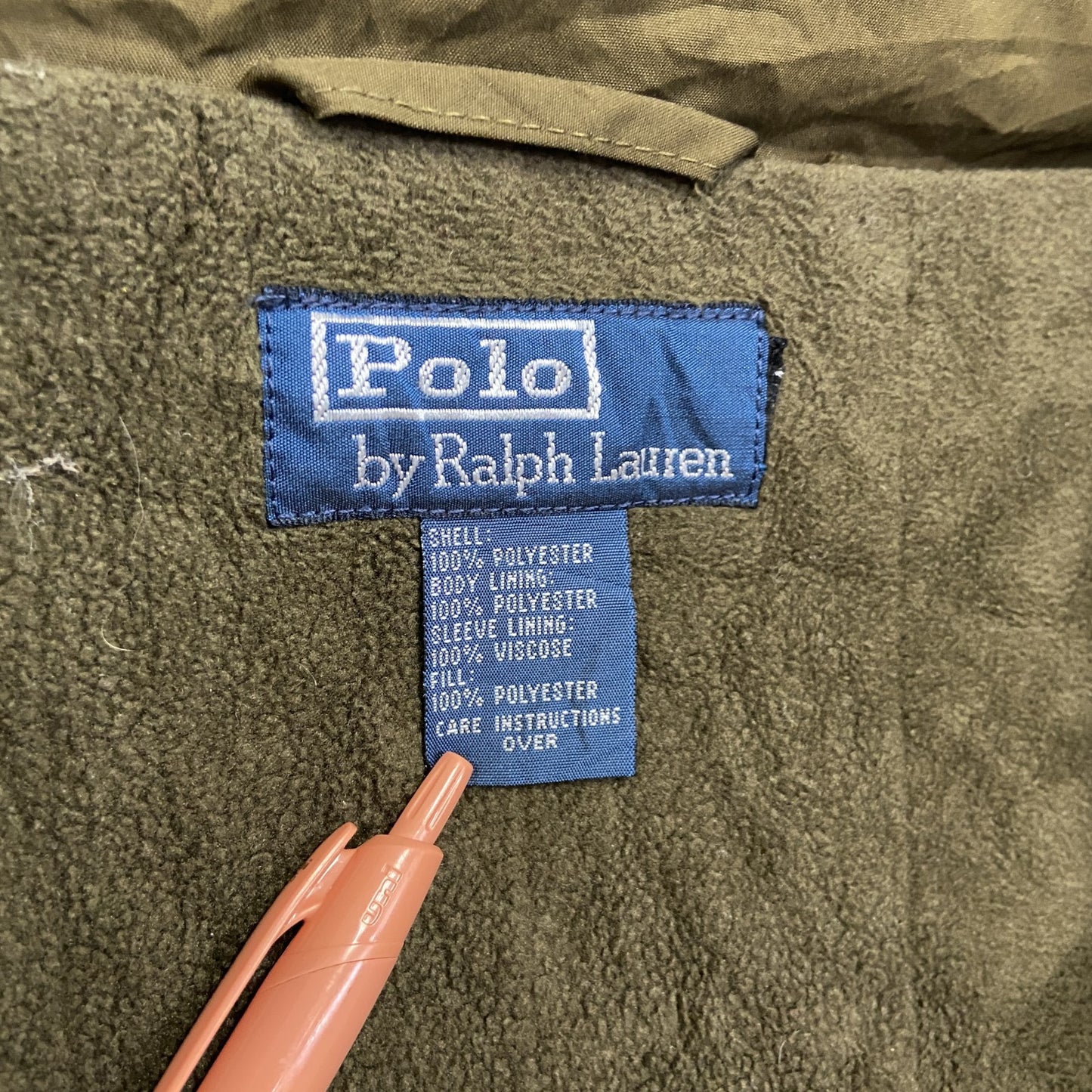 Polo by Ralph Lauren ポロバイラルフローレン フルジップ中綿ジャケット フリスライナー カーキ