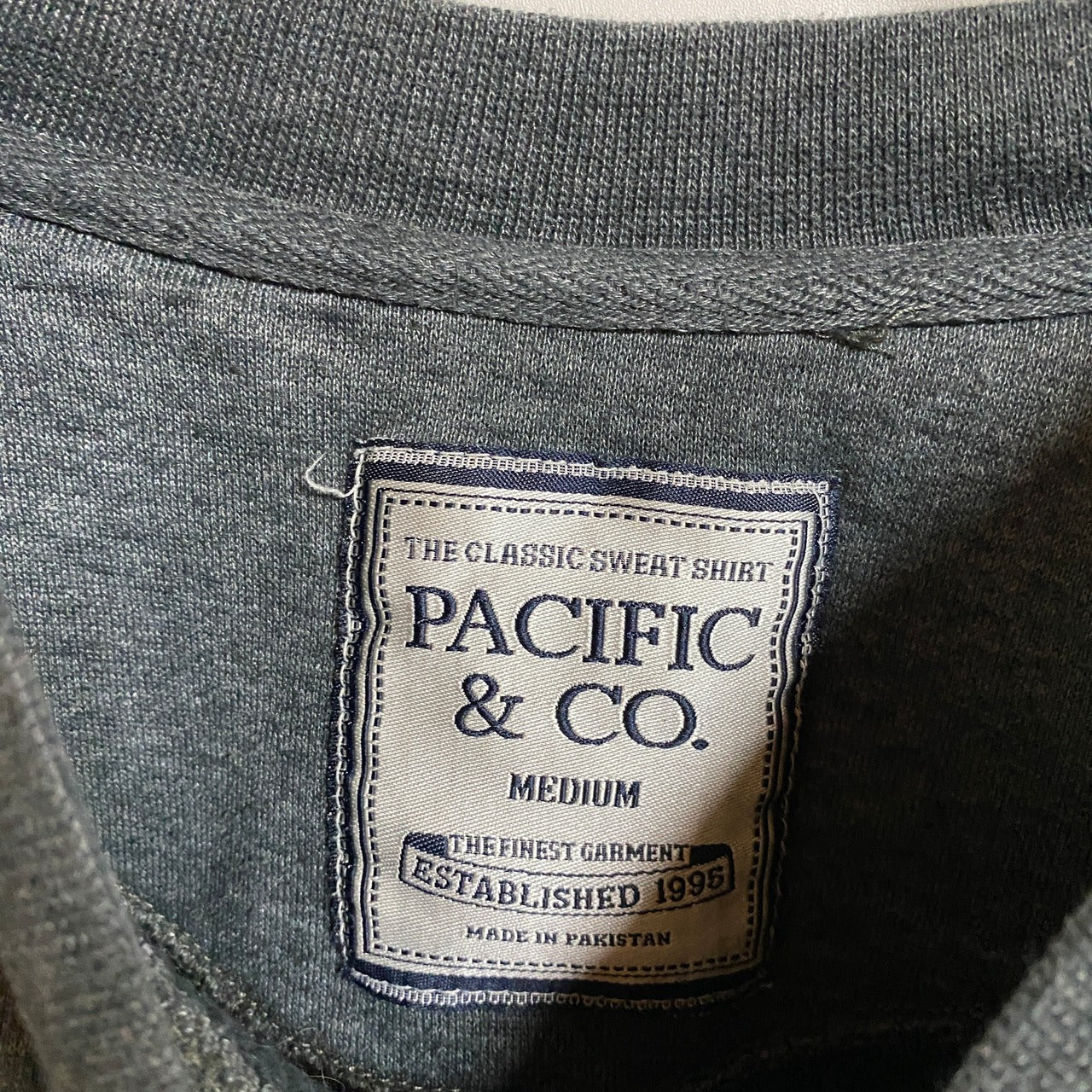 古着 used PACIFIC&CO 長袖プリントスウェット トレーナー クルーネック ワイルドウッド グレー 秋冬服 Mサイズ