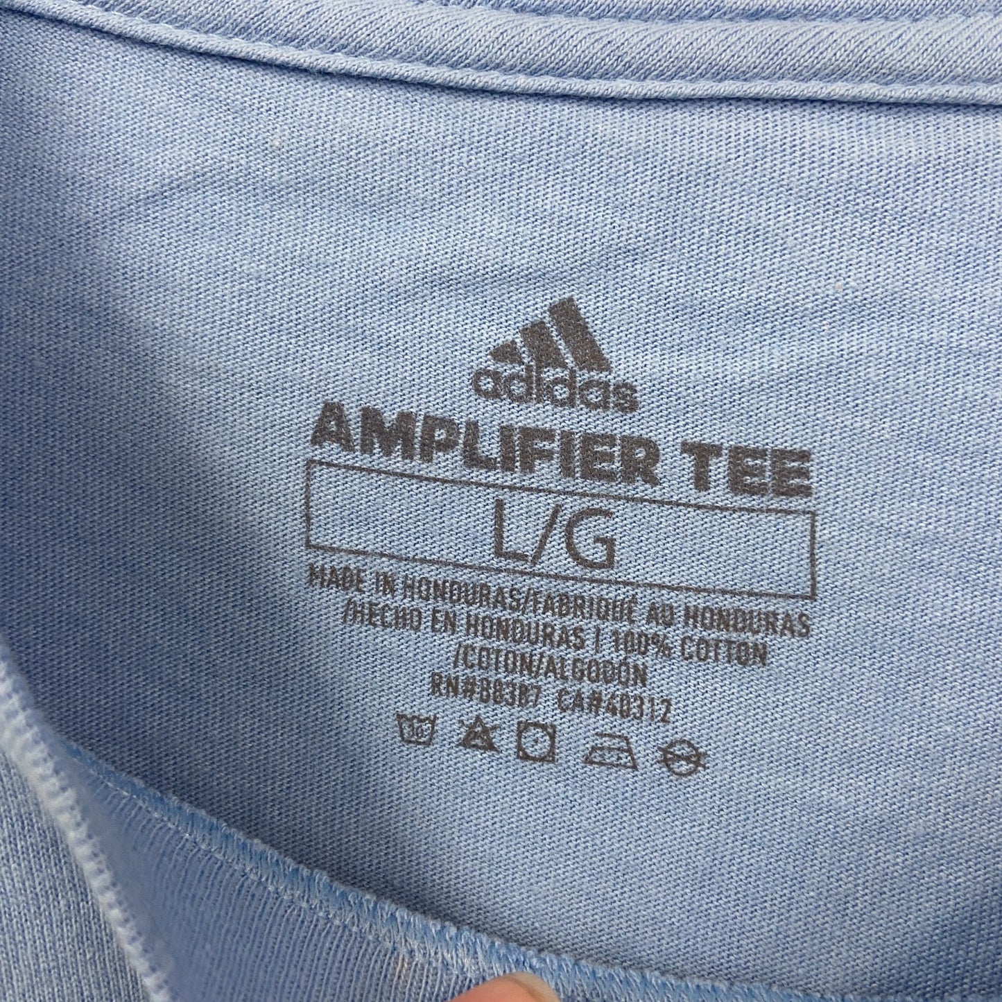 古着 used adidas アディダス 半袖クルーネックプリントTシャツ サンディエゴ クリスチャン カレッジ ブルー Lサイズ