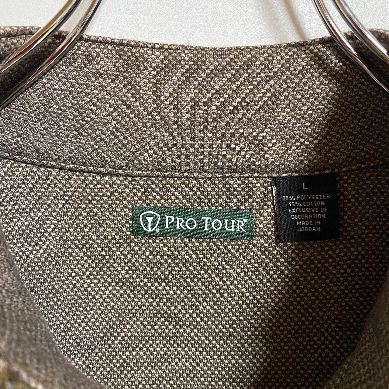 古着 used PRO TOUR 長袖ハーフジップスウェット トレーナー ポケット付き 茶色 ブラウン 秋冬服 Lサイズ