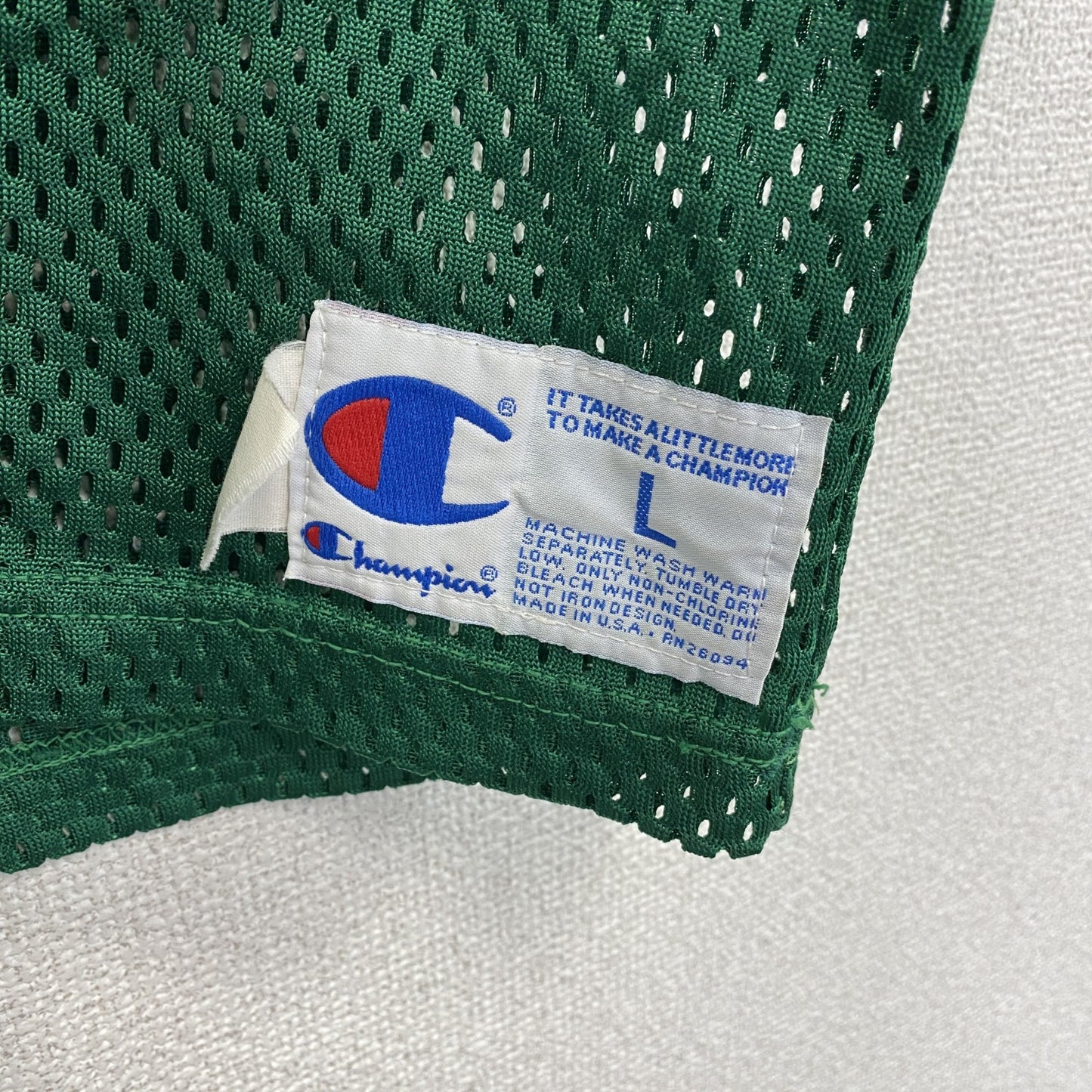 90s Champion チャンピオン 半袖プリントTシャツ ゲームシャツ JACKSON 緑 グリーン Lサイズ