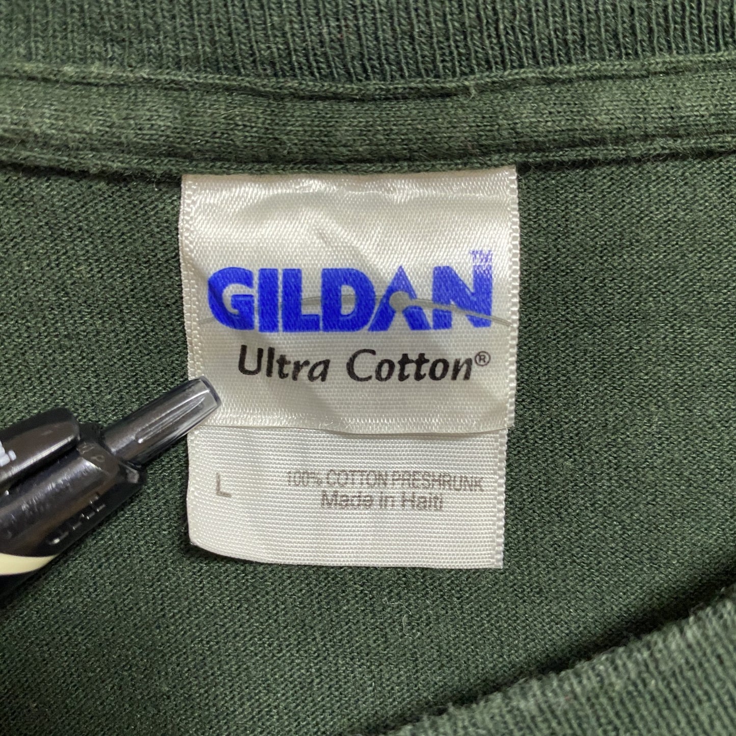 古着 used GILDAN MICHIGAN STATE 半袖プリントTシャツ バックプリント アメフト 緑 Lサイズ