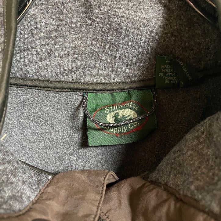 古着 used Stillwater Supply CO 長袖スナップボタンフリースジャケット ワンポイント刺繍 秋冬服 Lサイズ