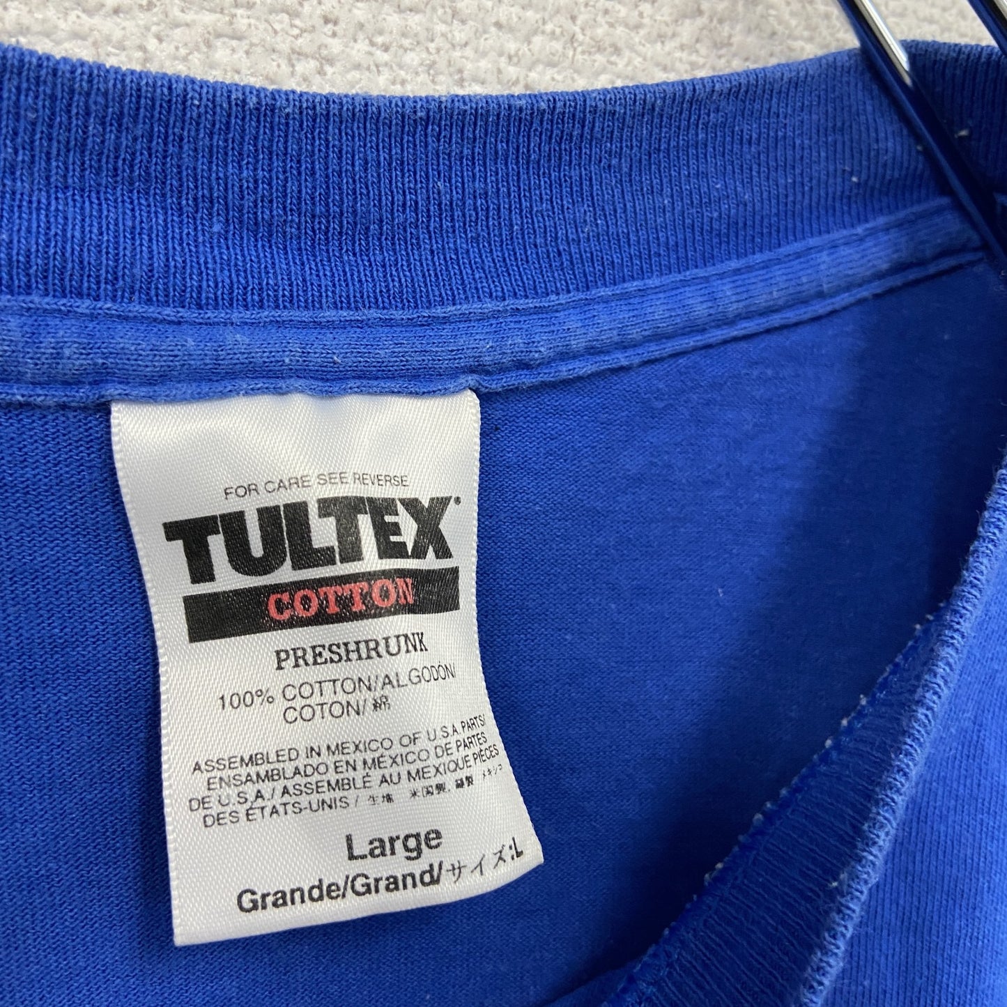 ~00s TULTEX タルテックス 半袖Tシャツ 刺繍ロゴ ヴィンテージ 青 ブルー Lサイズ