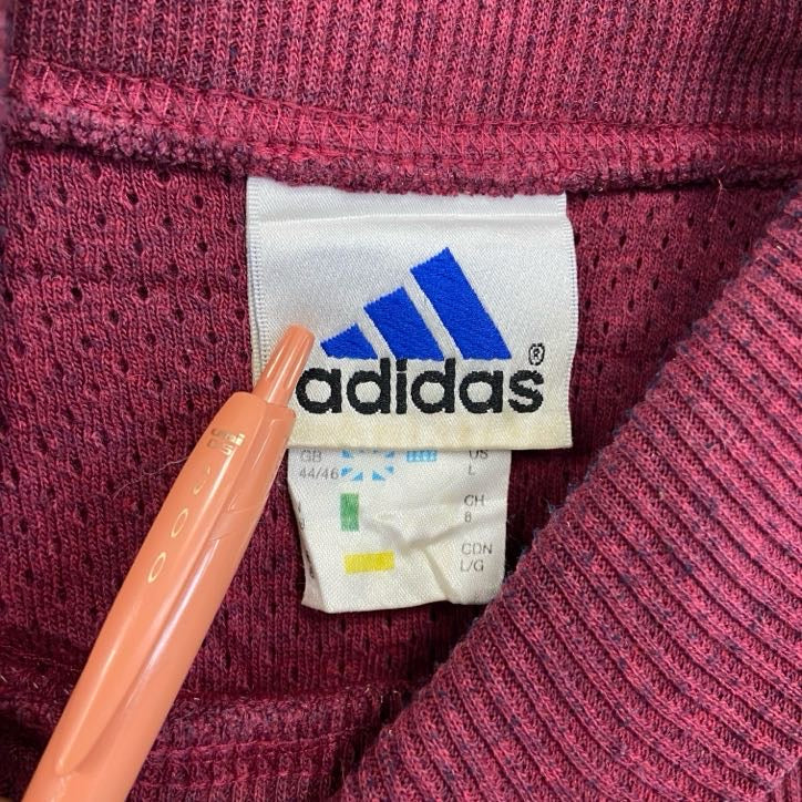 90s adidas アディダス 長袖カットソー ヴィンテージ タートルネック 赤 レッド Lサイズ