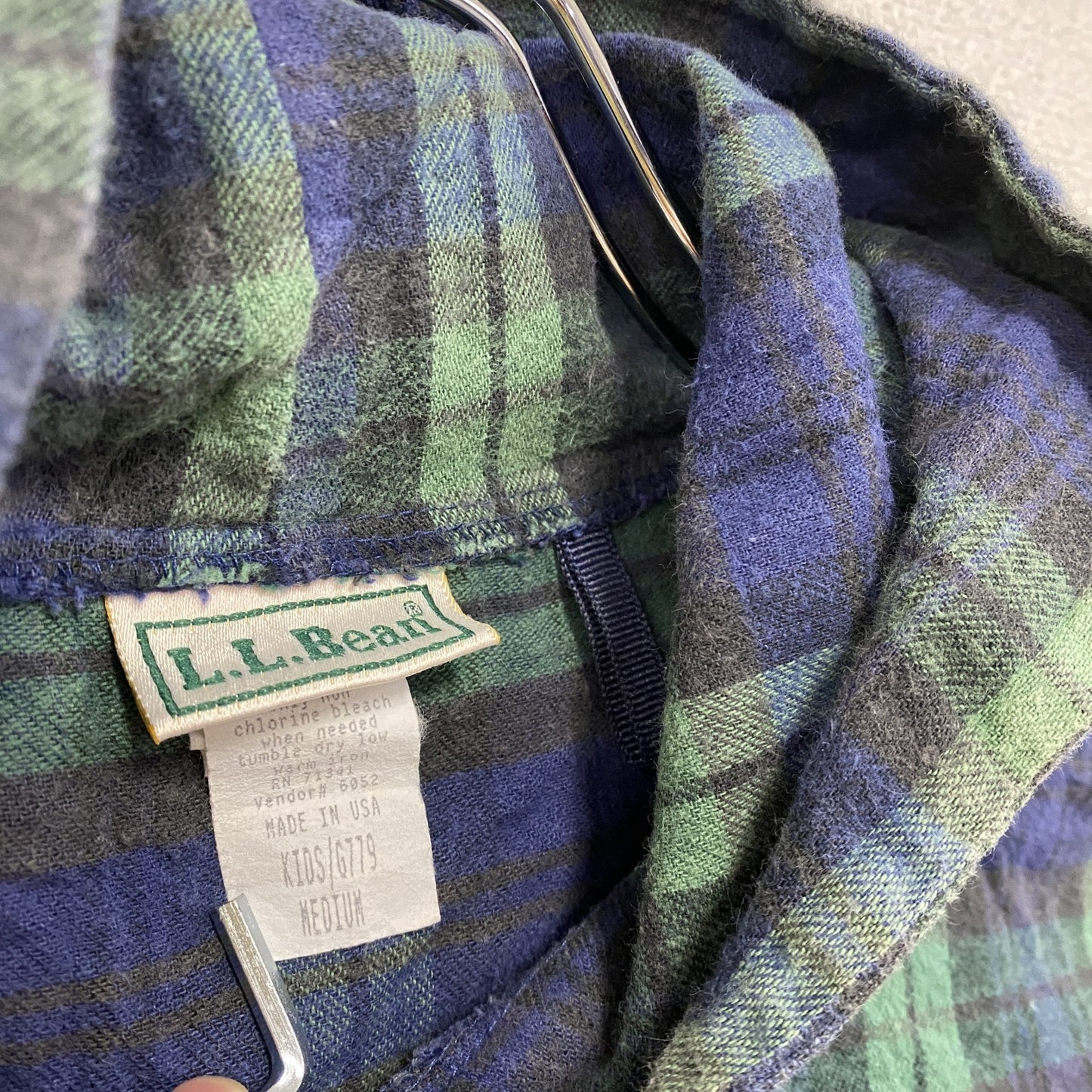 80s~ L.L.Bean エルエルビーン アノラックパーカー ブラックウォッチチェック柄 ヴィンテージ Mサイズ